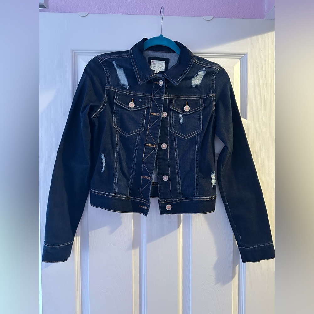 Wax Jean Denim Jacket Distressed Size Small Brand New